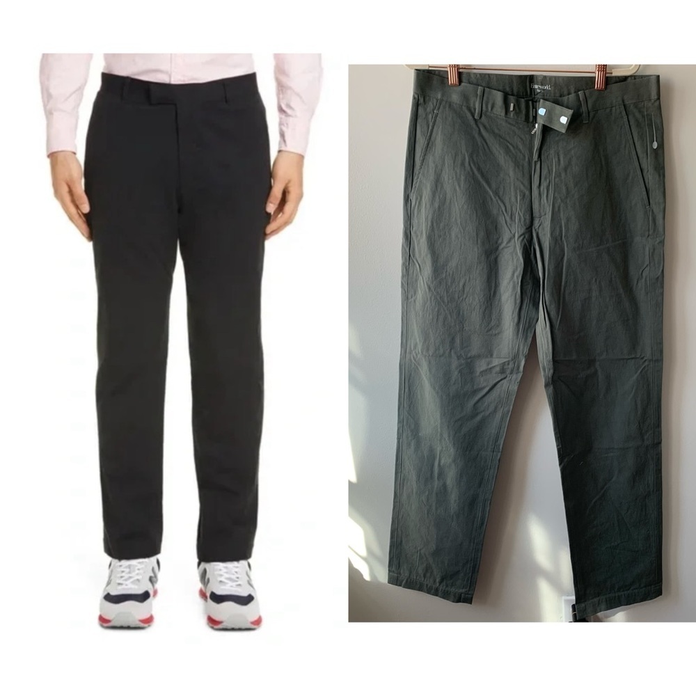 Entireworld. Olive Chinos & Khakis Flat Front‎ 100% cotton Trousers Sz 28